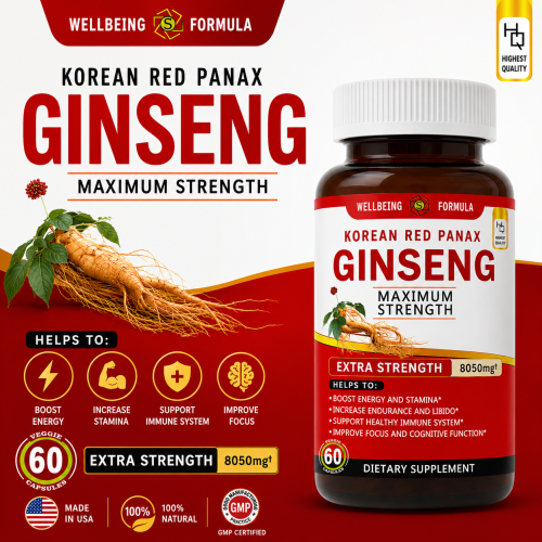 Korean Red Panax Ginseng ( Made in usa )
